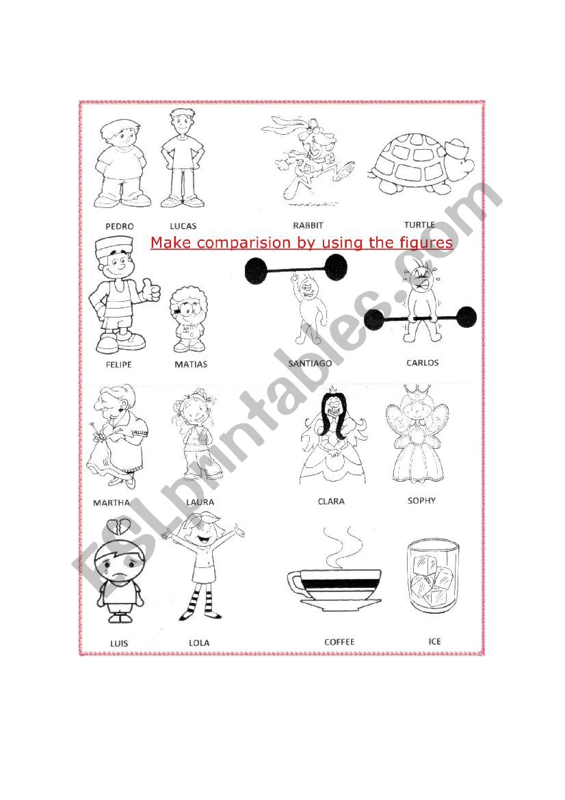 Comparisions worksheet