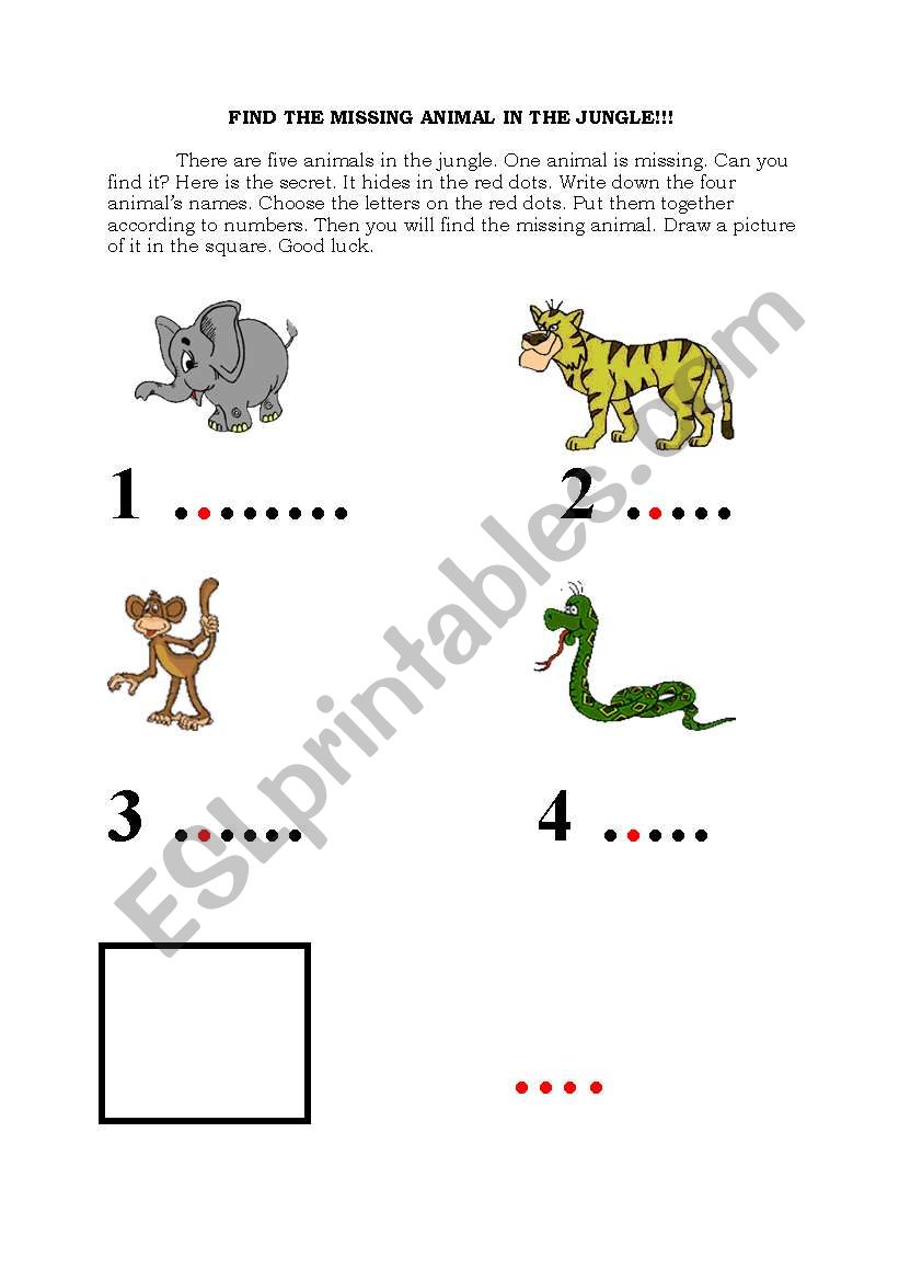 Animals worksheet