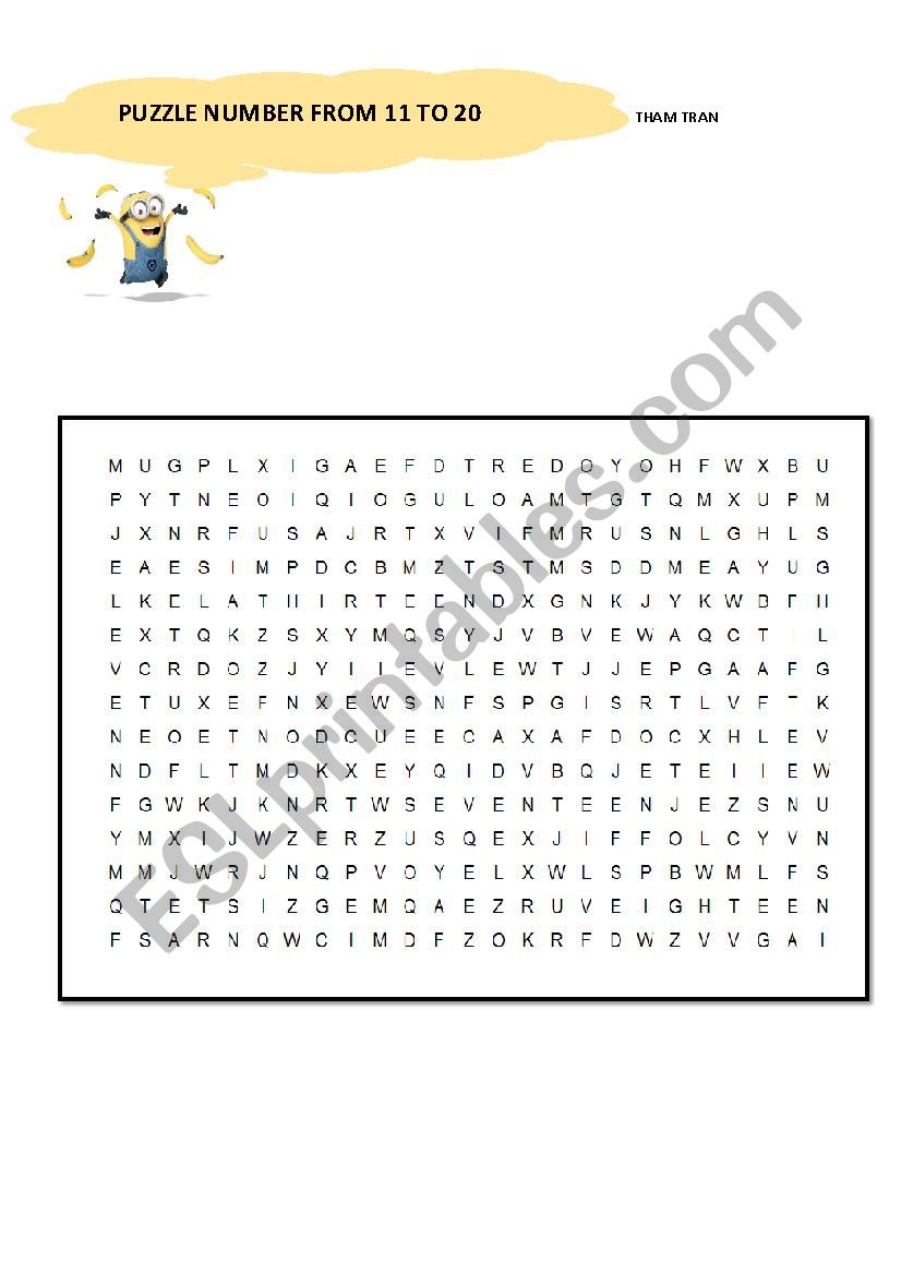 puzzle game number 20 to 100 worksheet