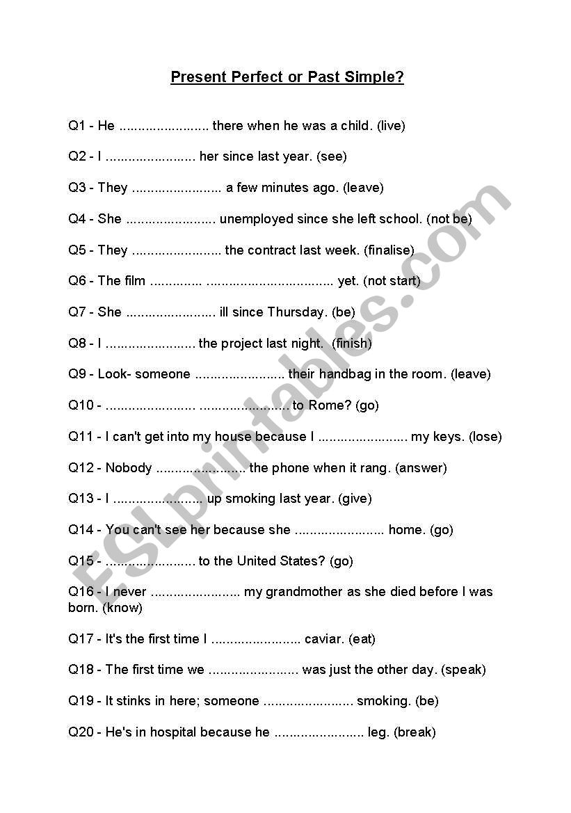 present perfect or past simple