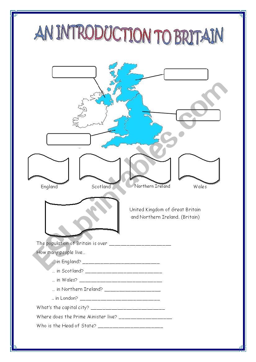 An Introduction to Britain worksheet