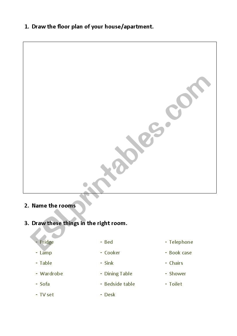 Draw your floor plan and describe your apartment