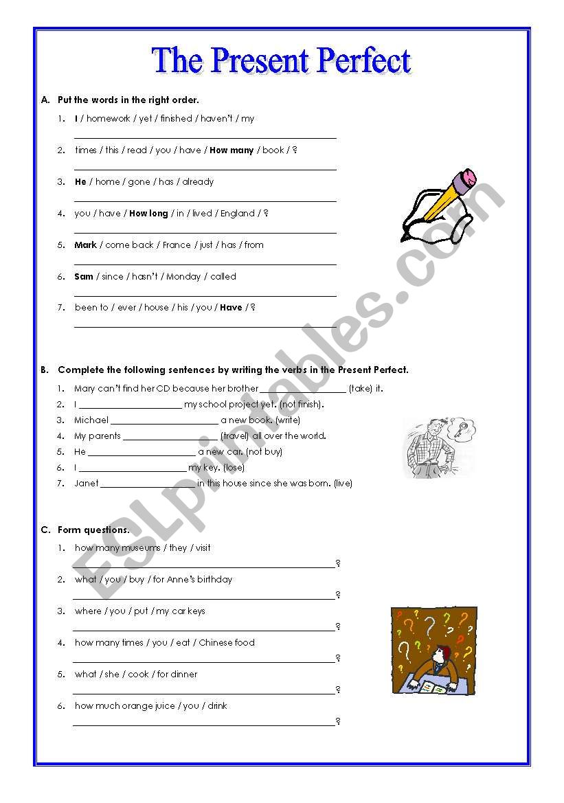 The Present Perfect worksheet