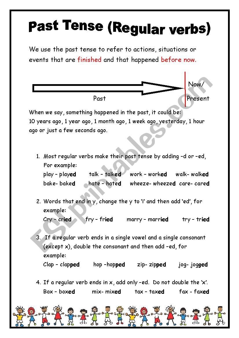 Past tense of regular verbs worksheet