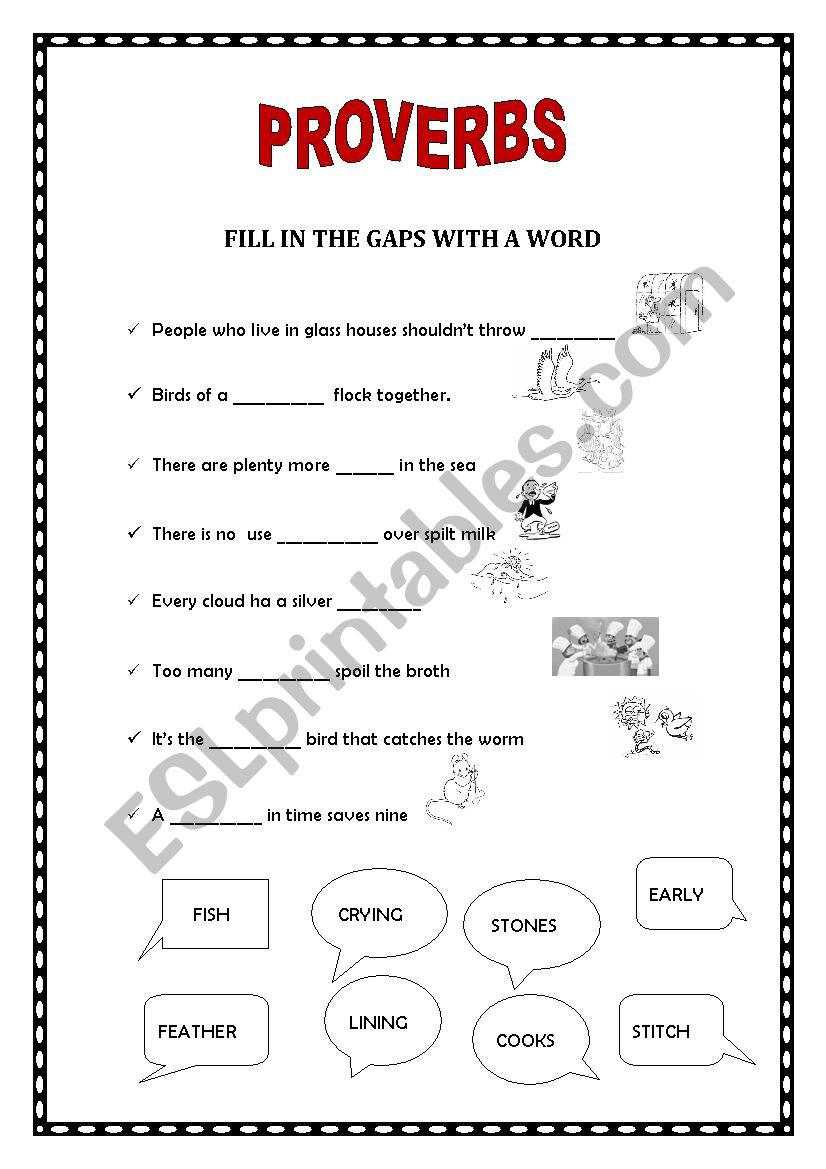 Proverbs worksheet