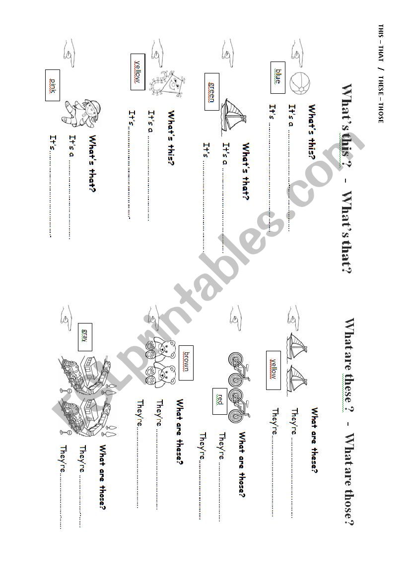 THIS- THAT- THESE - THOSE worksheet