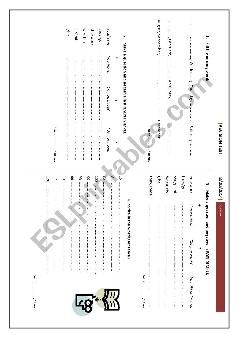 Revision test of basic knowledge