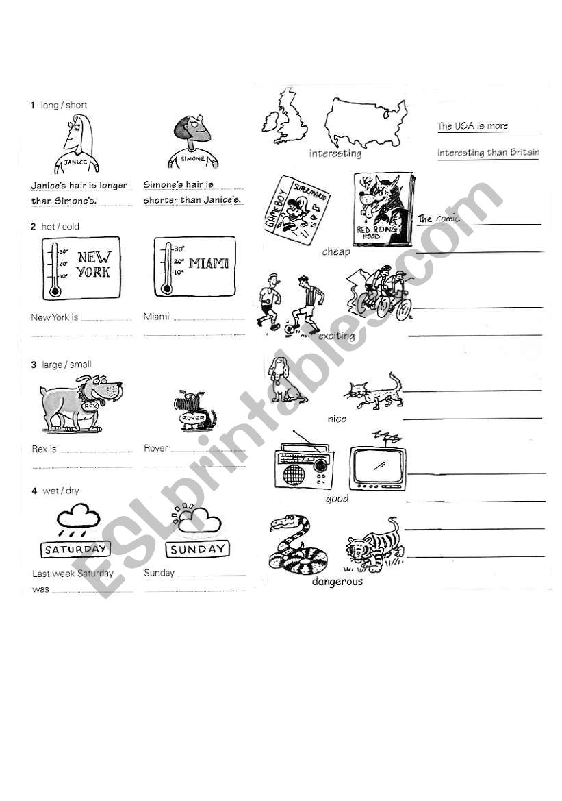 comparatives worksheet