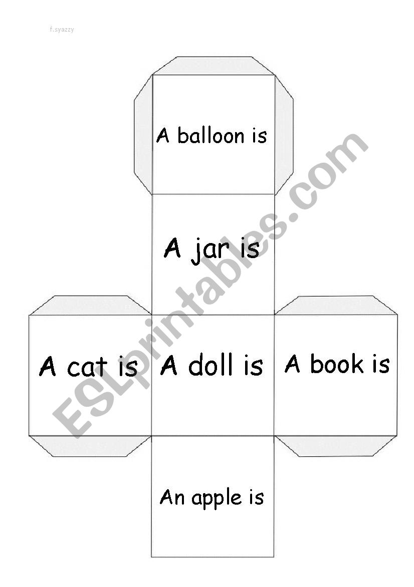 Preposition Dice - Writing Activity