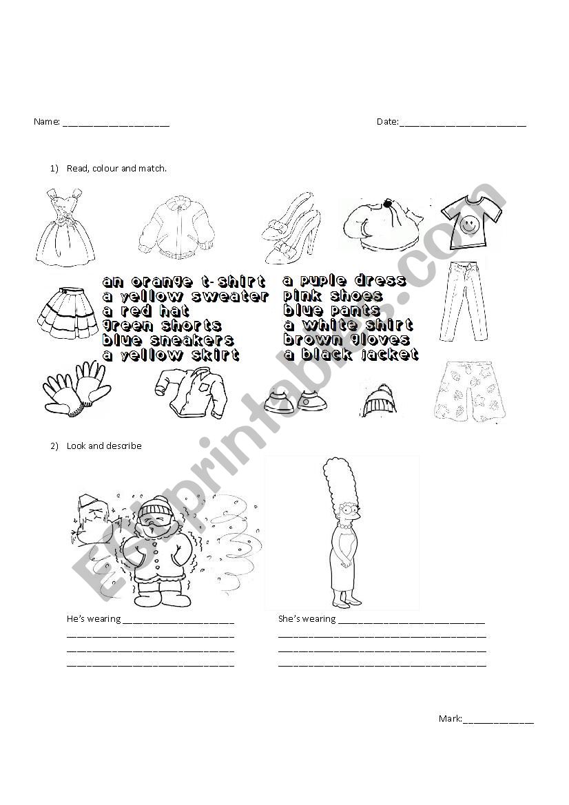 Clothes  worksheet