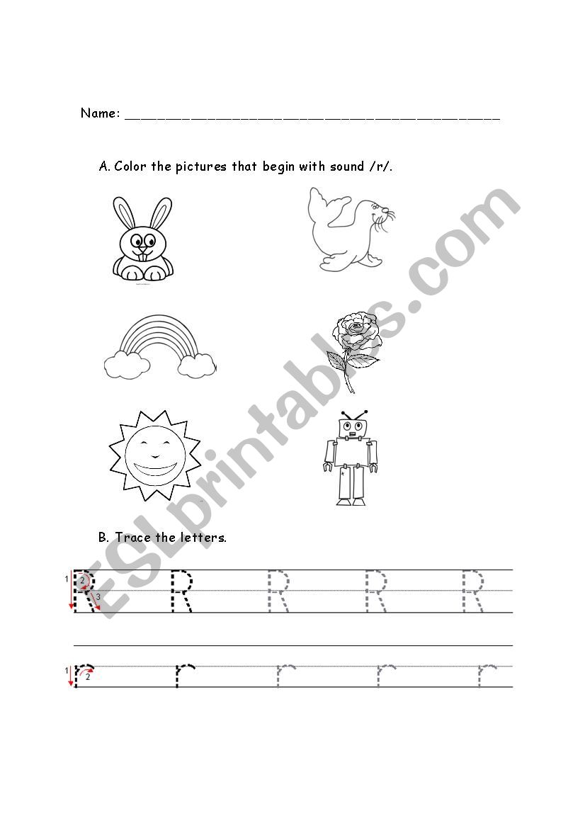 sound r - ESL worksheet by moni87