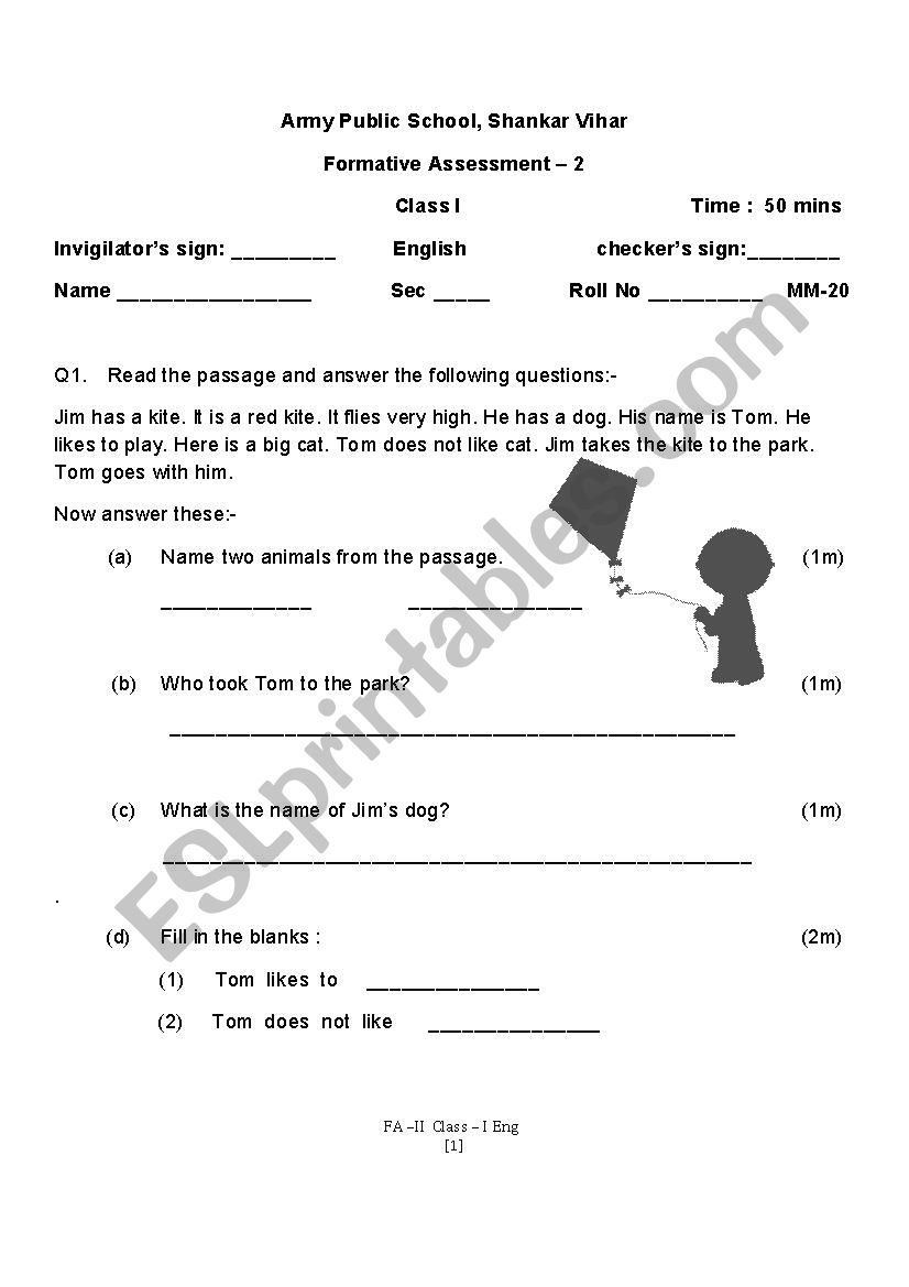 English Grammar worksheet