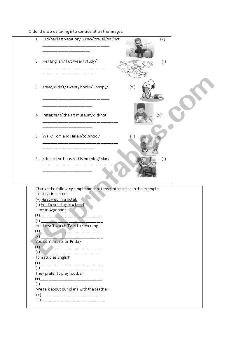 past simple worksheet