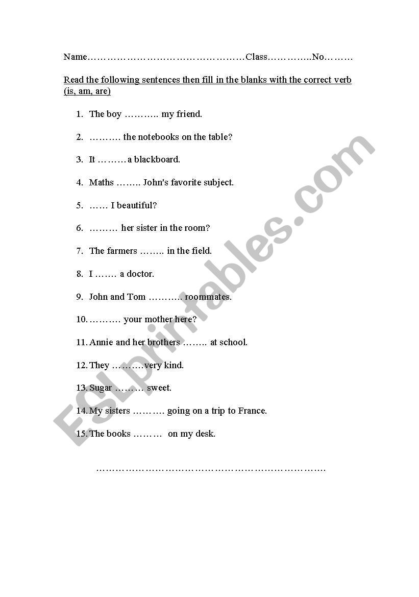 to be worksheet