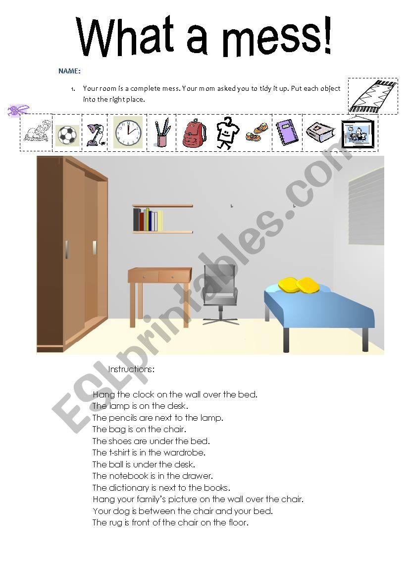 What a mess! worksheet