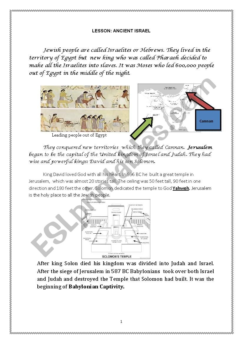 Ancient Israel worksheet