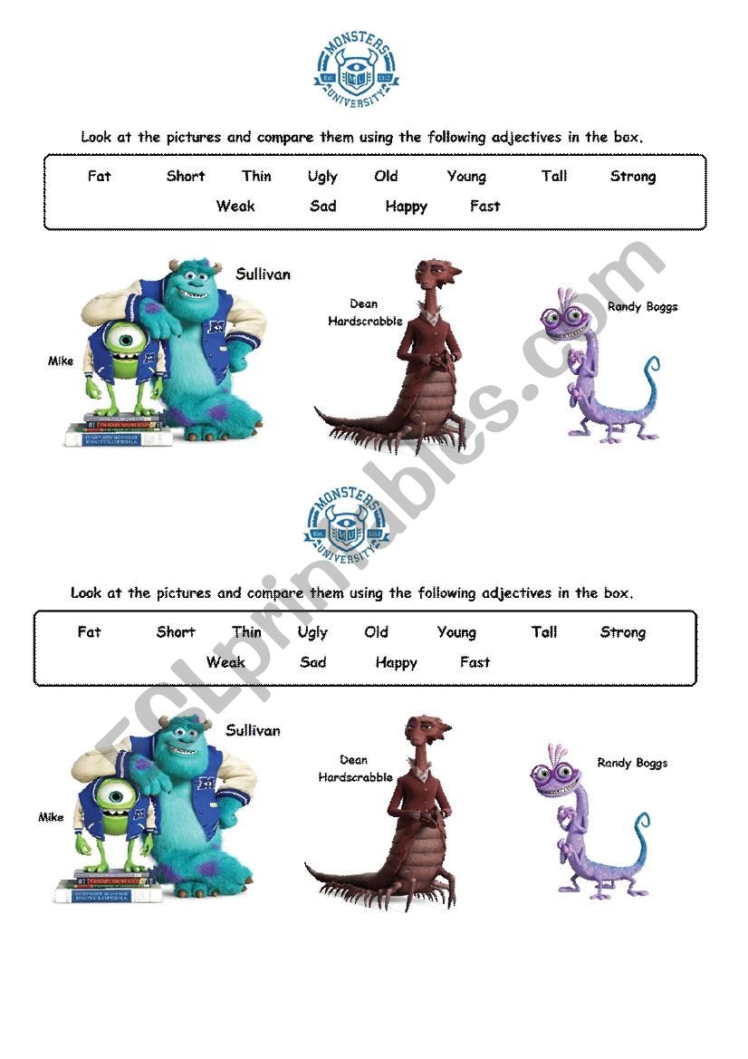 Comparatives worksheet