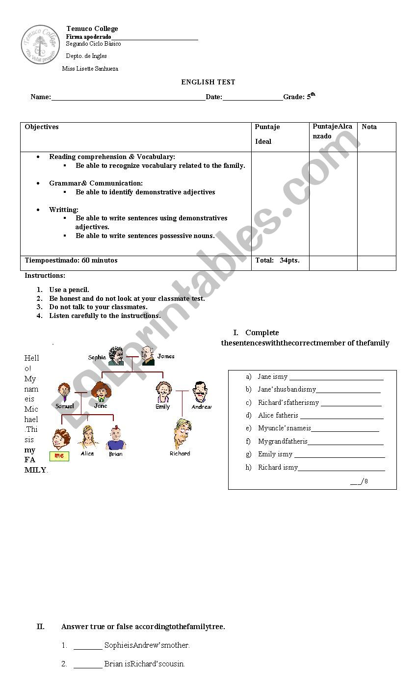 Family members and demonstratives