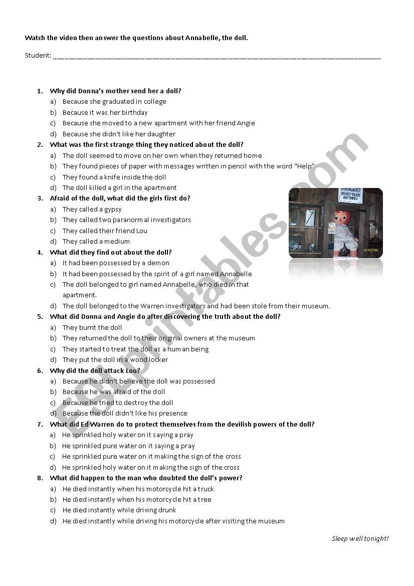 Questions about Annabelle, the doll