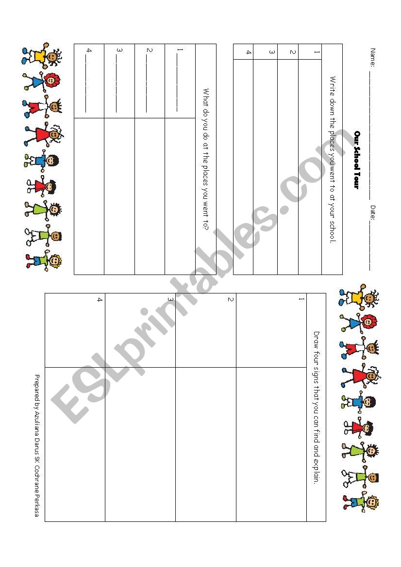 School Tour worksheet