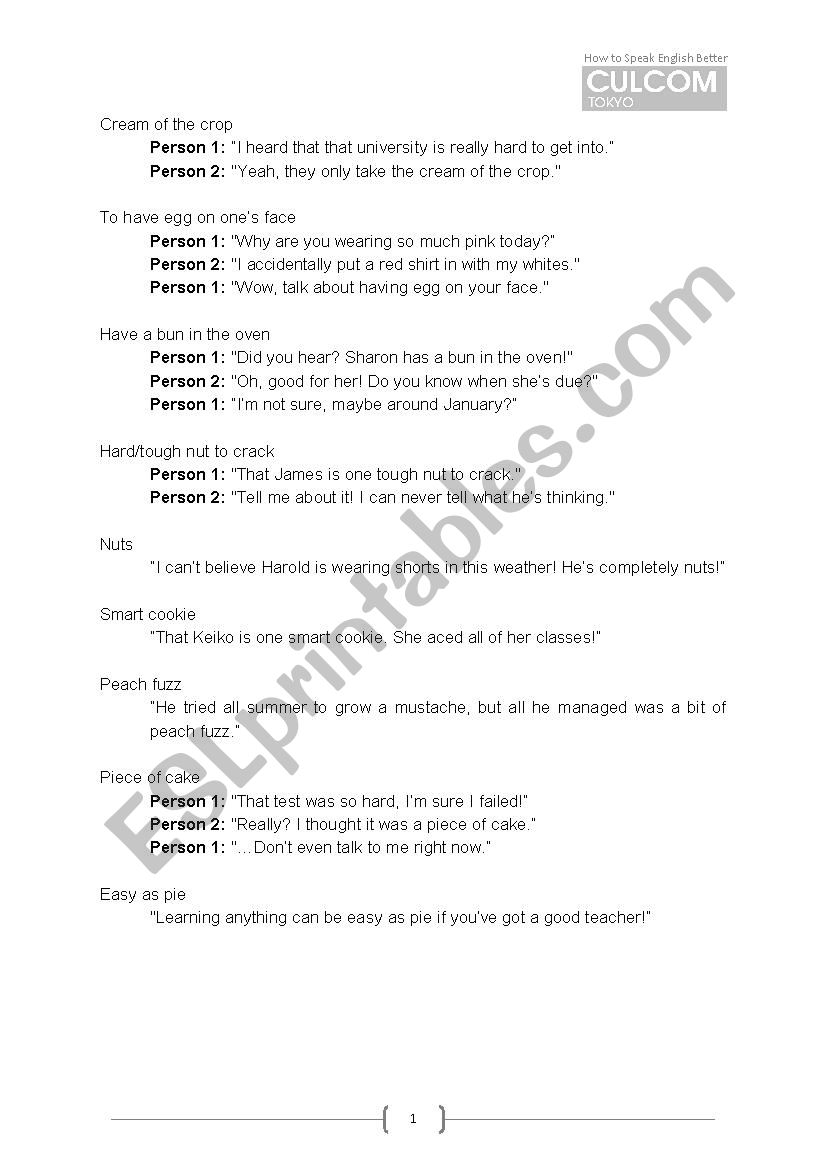 The idiom collection. part-2 worksheet