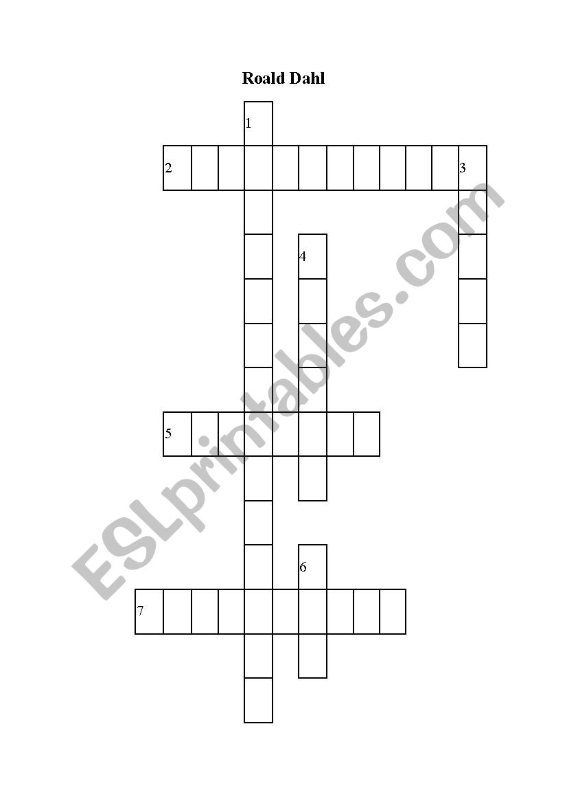 Crossword Roald Dahl worksheet