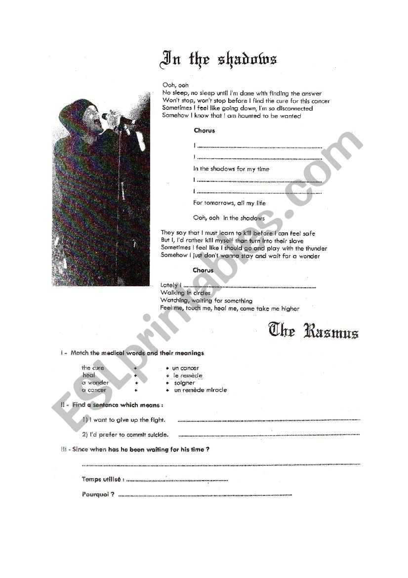 In the shadows worksheet