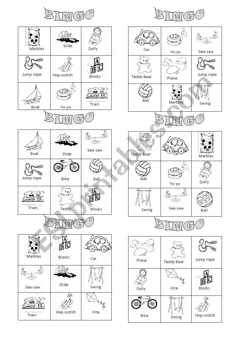 Toys bingo 2 worksheet