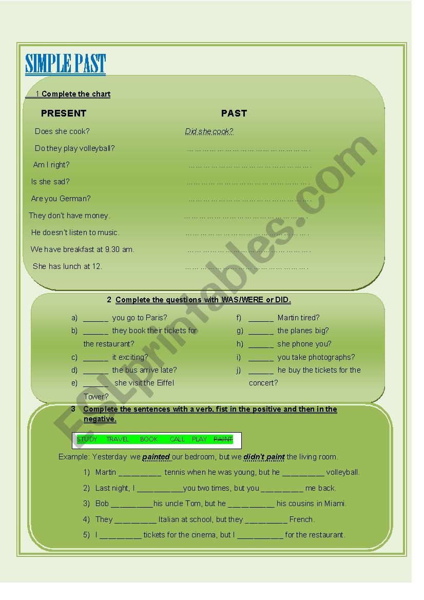 Simple Past worksheet