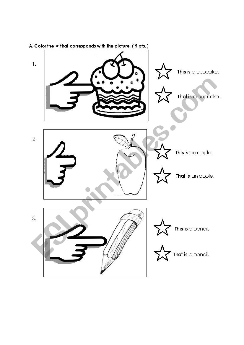 This and That 1 of 2 worksheet