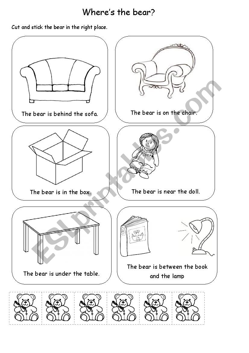 Wheres the bear? worksheet