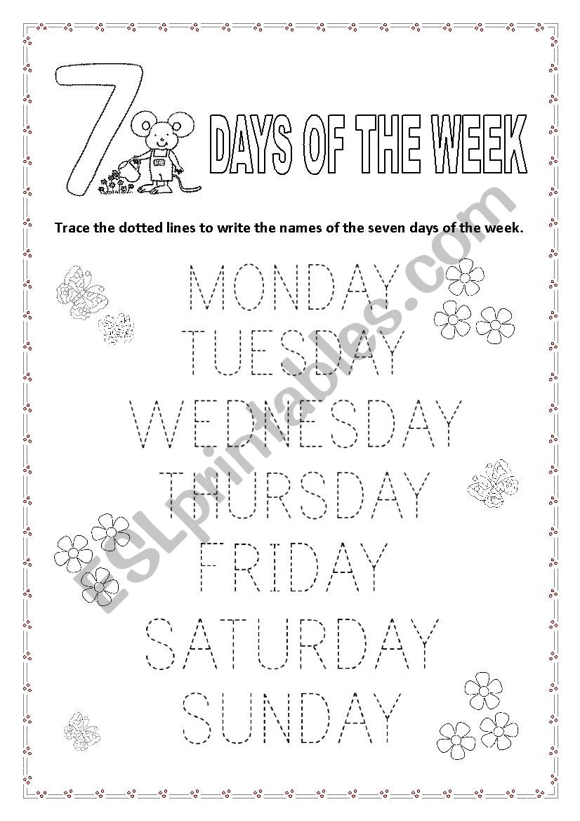 Days of the Week worksheet