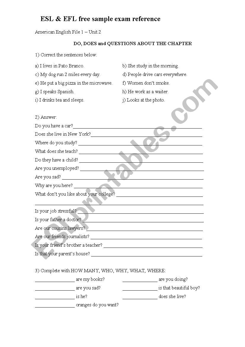 American english file2 worksheet
