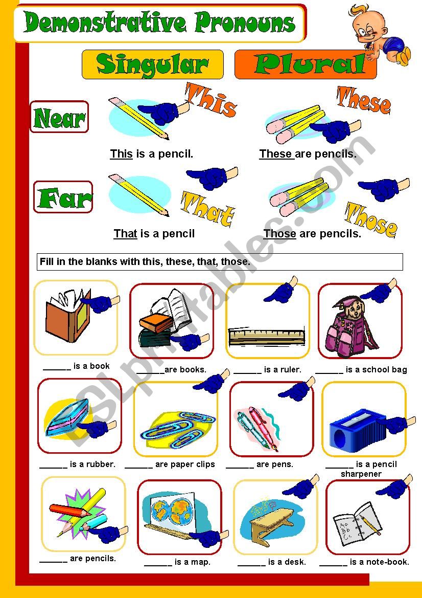 Demonstrative Pronouns worksheet