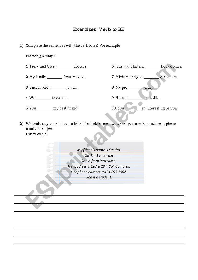 Verb to be in present simple worksheet