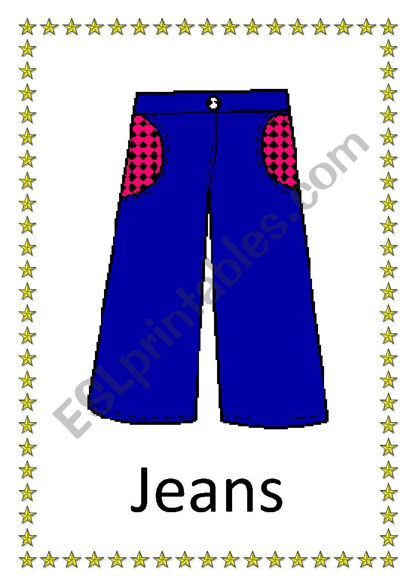 clothes flashcards worksheet