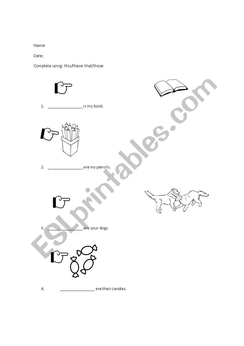 This/These That/Those worksheet