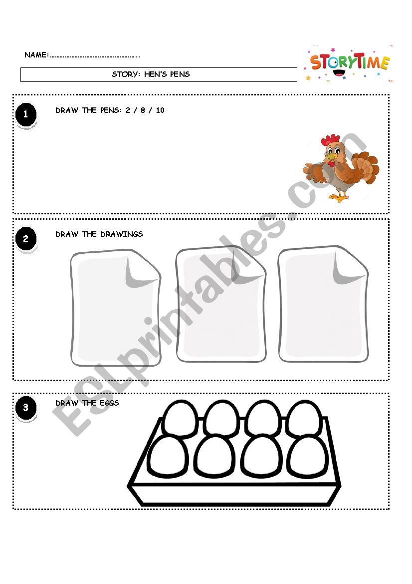 THE HENS PENS worksheet