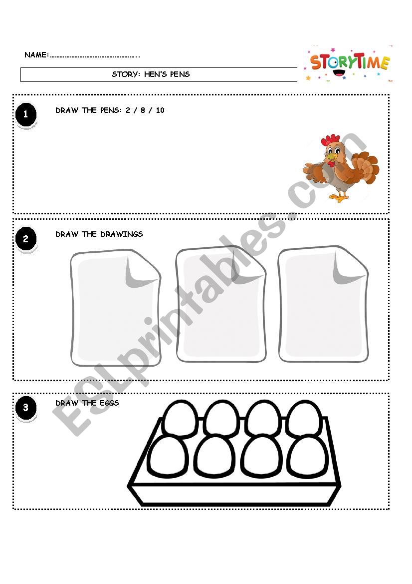 THE HENÂ´S PENS worksheet