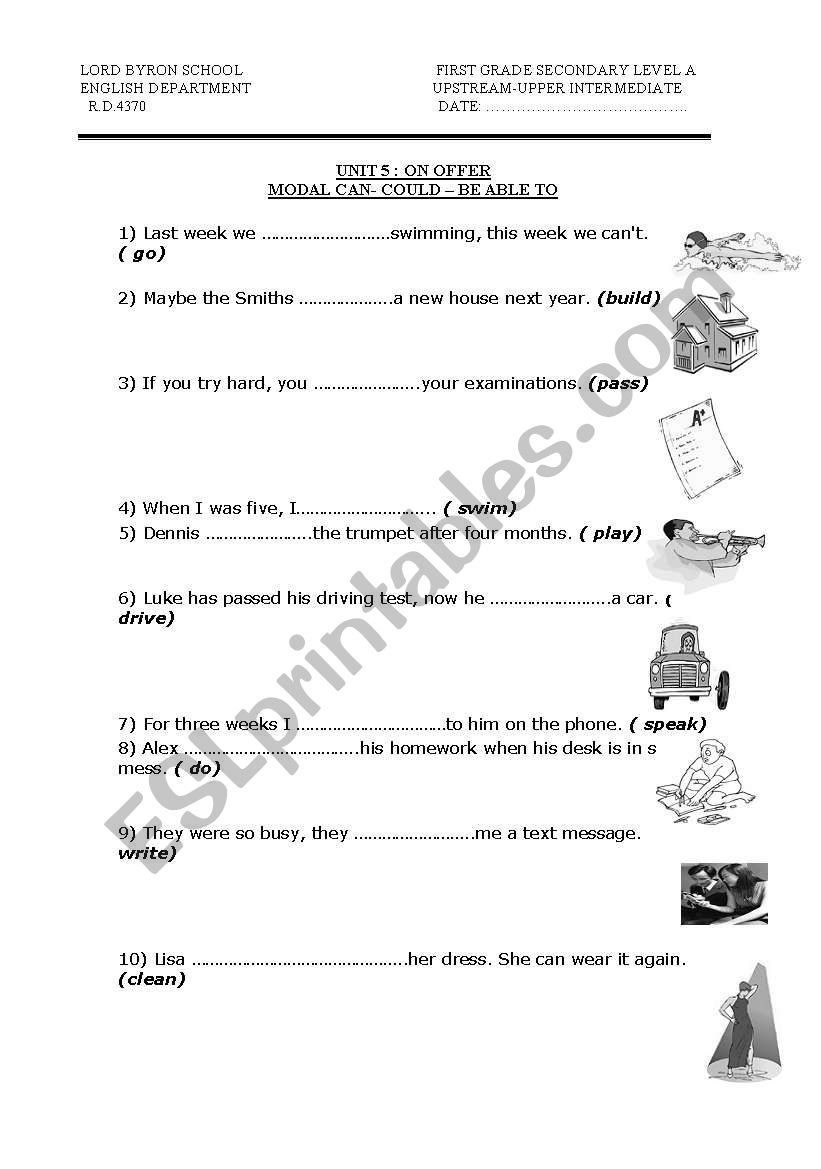 modals worksheet