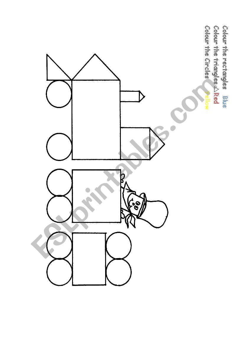 Geometric Shapes Train worksheet