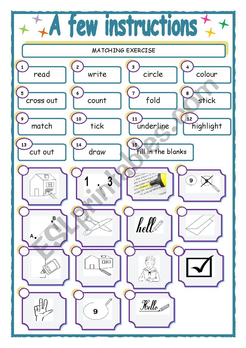 a few instructions worksheet