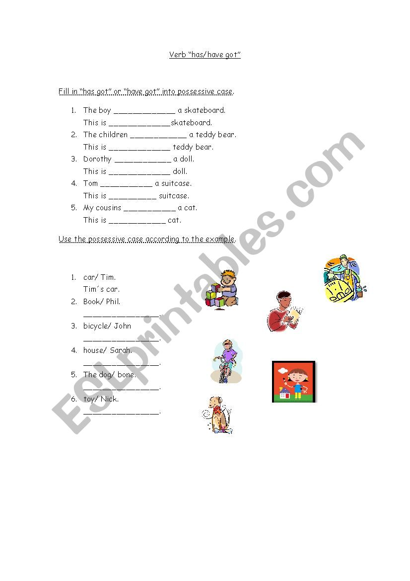 possessive case worksheet