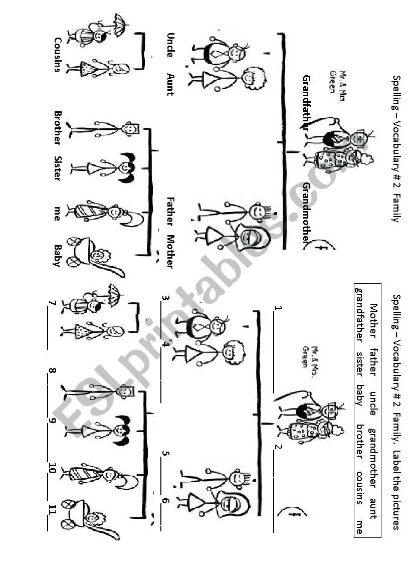 Family Tree worksheet