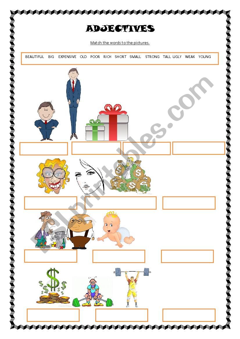 Adjectives worksheet