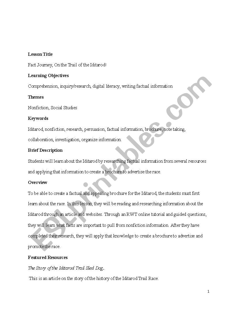 Fact Frenzy worksheet