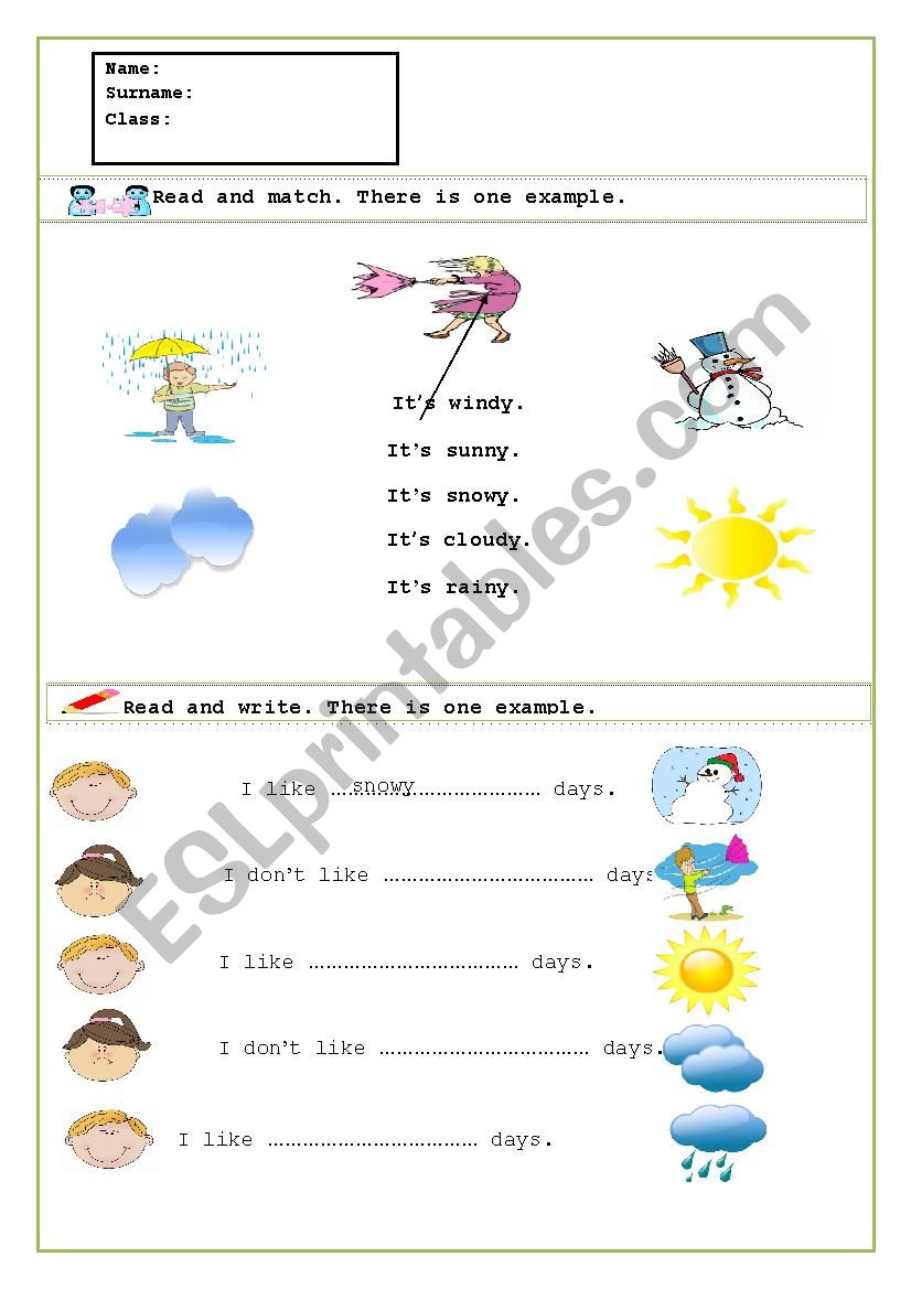 weather conditions worksheet