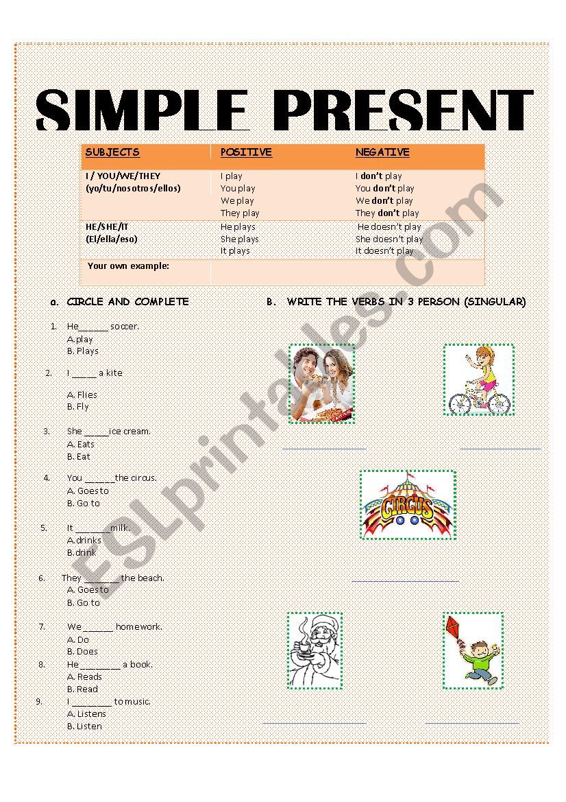 simple present worksheet