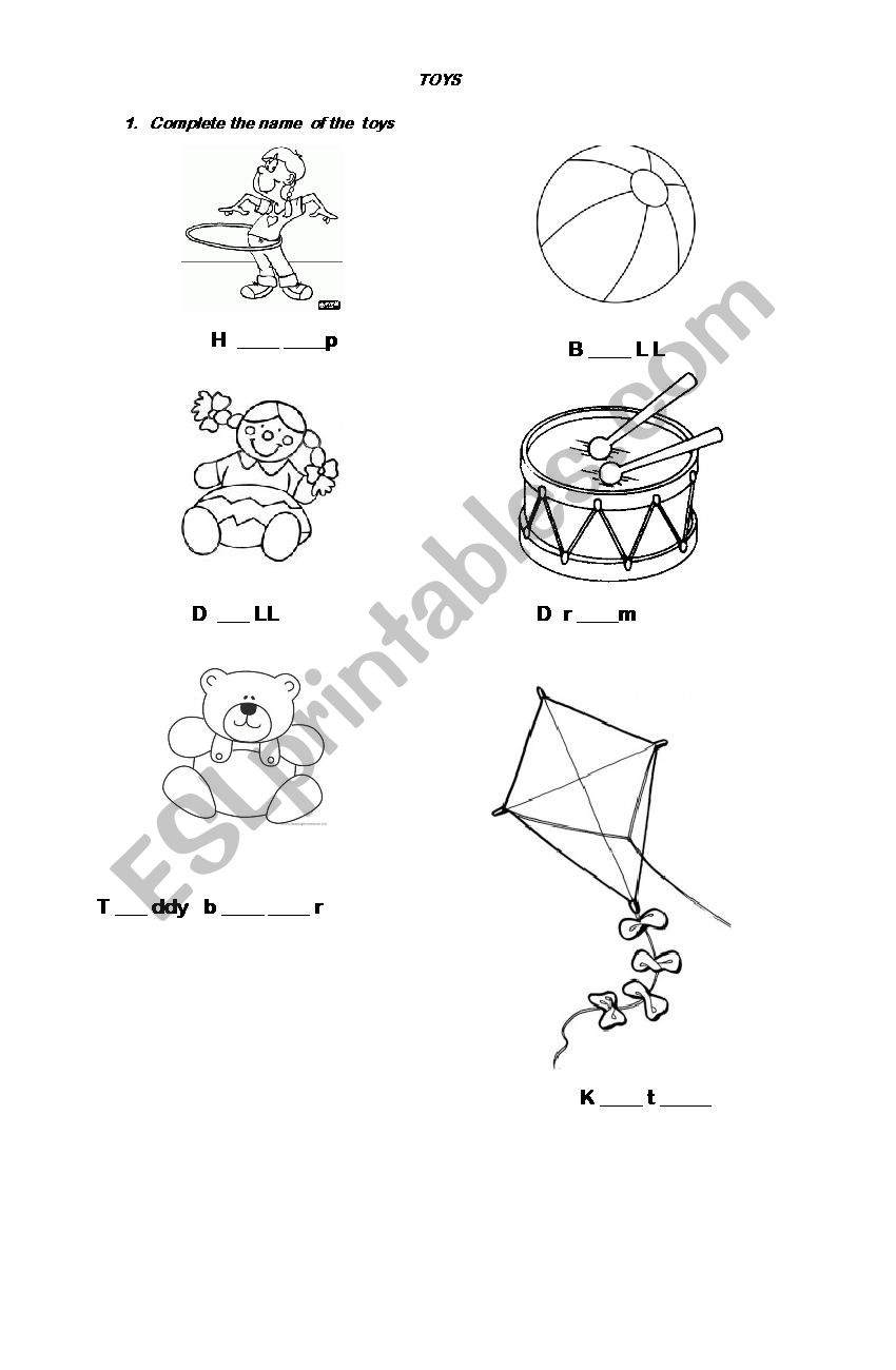 toys worksheet