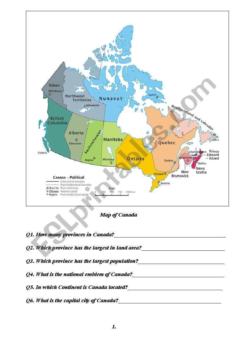 Canada with provinces and territories